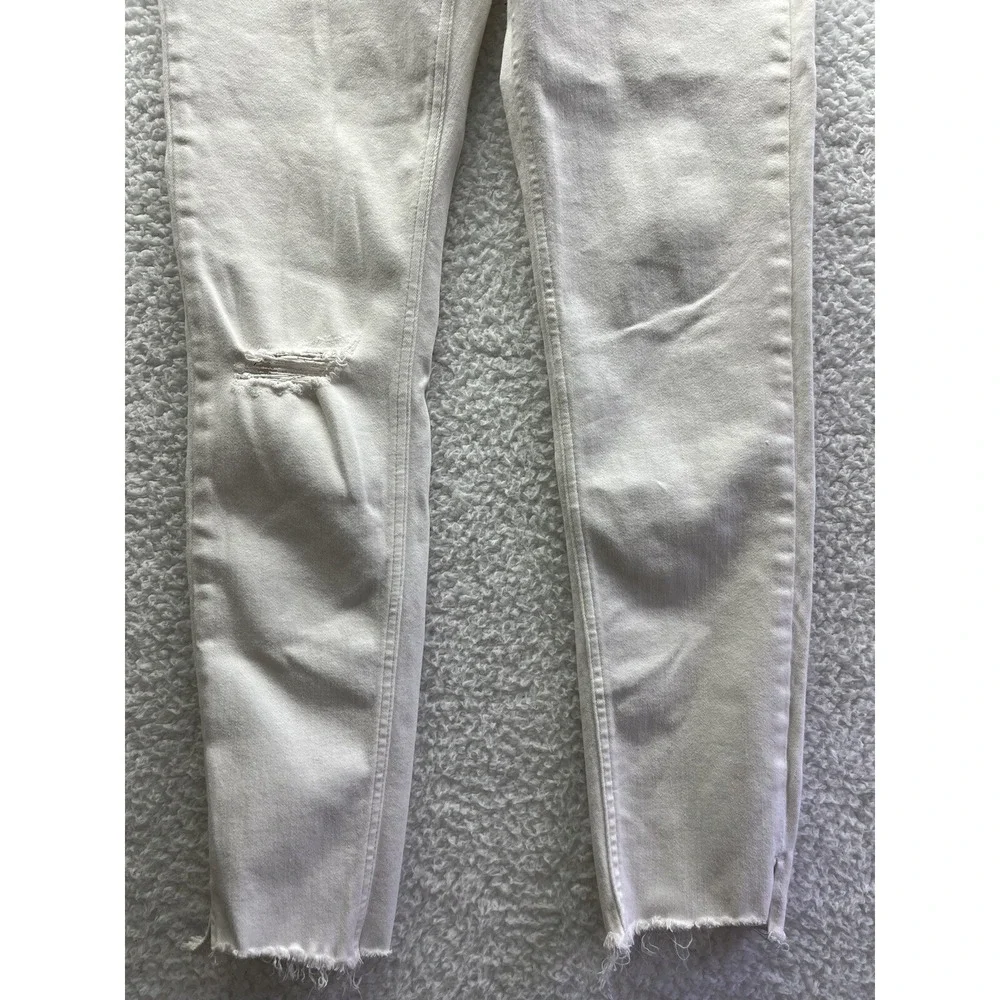 AllSaints Jeans Womens 28 White Grace Slashed Skinny Stretch Pants Pockets Chore